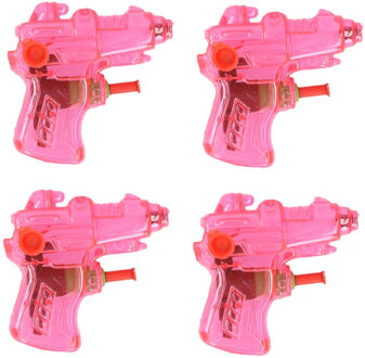 Mini waterpistool - 10x - roze - kunststof - 8 centimeter - zomer speelgoed