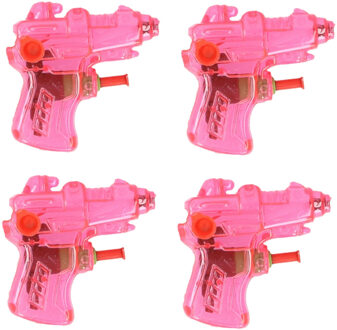 Mini waterpistool - 8x - roze - kunststof - 8 centimeter - zomer speelgoed