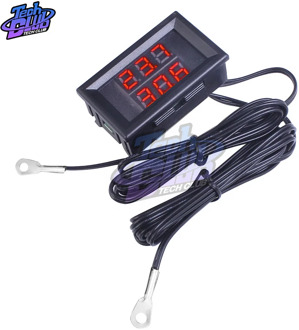 Mini Waterproof DC 4V-28V 0.28 inch LED Dual Display Digital Thermometer w/ NTCMetal Probe Temperature Sensor Tester Car Room
