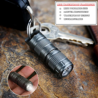 Mini Waterproof Self Defense Flashlight Aluminum Alloy Emergency Led Light Rechargeable Battery Outdoor Survival EDC Tool