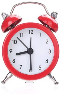 Mini wekker Elektronische Ronde Nummer Double Bell Desk Tafel Horloge Twin Bel Stille Legering Roestvrij Metaal Wekker # l5 $ rood