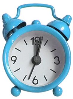 Mini Wekker Elektronische Ronde Nummer Dubbele Bel Tafel Digitale Quartz Klok Huisdecoratie Retro Draagbare Leuke Duurzaam Blauw