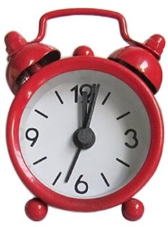 Mini Wekker Elektronische Ronde Nummer Dubbele Bel Tafel Digitale Quartz Klok Huisdecoratie Retro Draagbare Leuke Duurzaam Rood