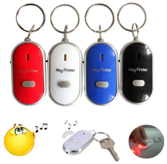 Mini Whistle Anti Lost KeyFinder Alarm Wallet Pet Tracker Smart Flashing Beeping Remote Locator Keychain Tracer Key Finder + LED