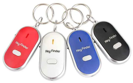 Mini Whistle Anti Lost KeyFinder Alarm Wallet Pet Tracker Smart Flashing Beeping Remote Locator Keychain Tracer Key Finder + LED