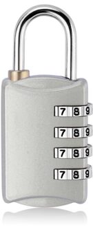 Mini Wijzerplaat Digit Nummer Code Lock 4 Dial Reizen Hangslot Wachtwoord Slot Voor Bagage Koffer Bagage Toolbox Gym Locker Metalen code 2