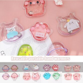 Mini Winter Herbruikbare Gel Handwarmer Leuke Grappige Woord Print Instant Verwarming Pack Warmer Meisjes Pocket Hand Voeten Water tassen blauw