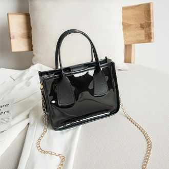 Mini Women Small Square Bags Ladies Shoulder Bag PU Solid Color Buckle Messenger Bag Small Square Bag Casual Handbags with Chain