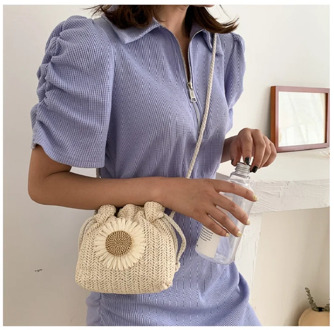 Mini Woven Bags for Women 2020 Women's Summer Bag Casual Beach Straw Daisy Shoulder String Bag Lady Crossbosdy Messenger Handbag