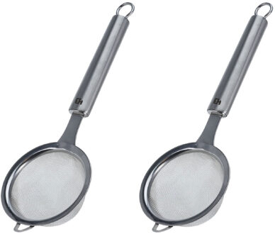 Mini zeefje van RVS - 2x - Dia 9 cm - keukenbenodigdheden