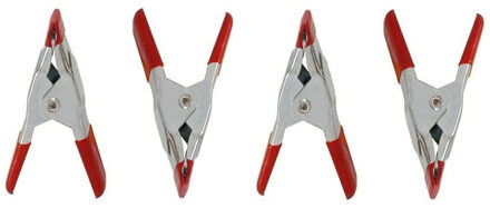 Mini zeilklem/zeilclip - Set van 10x stuks - 5 cm - kunststof/staal - Dekzeil klemmen - Camping/outd