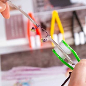 Mini Zonnebril Glazen Microfiber Brillen Cleaner Zachte Borstel zwart