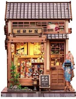 Miniature House Model Kit Sakura O Kimono Shop 19 x 14 cm