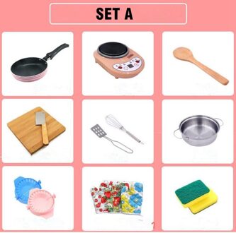 Miniatuur Koken Sets Mini Keuken Cookware Pot Pan Real Koken Voedsel Play Set Kleine Keukengerei reeks A
