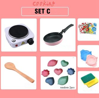 Miniatuur Koken Sets Mini Keuken Cookware Pot Pan Real Koken Voedsel Play Set Kleine Keukengerei reeks C