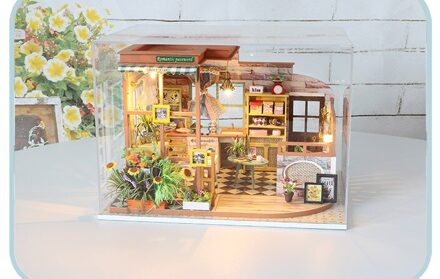 Miniatuur Model Diy Mini Poppenhuis Bouwpakket Meubelen Houten Kleine Huis Kinderen Speelgoed Huis Pop Accessoires Have a stof hoes