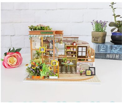 Miniatuur Model Diy Mini Poppenhuis Bouwpakket Meubelen Houten Kleine Huis Kinderen Speelgoed Huis Pop Accessoires nee stof hoes
