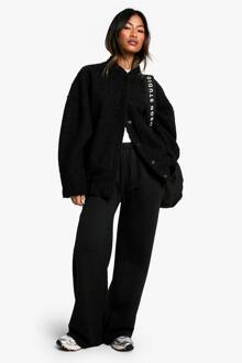 Minimal Trekkoord Jogger Met Mid-Rise En Rechte Pijpen, Black - L