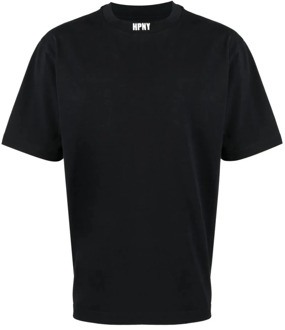 Minimalisch Logo Print Katoenen T-Shirt Heron Preston , Black , Heren - L,S,Xs