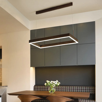 Minimalism Modern Pendant Lights LED lustres pendant lamp Brown rectangular suspension luminaire For Dining Living Room