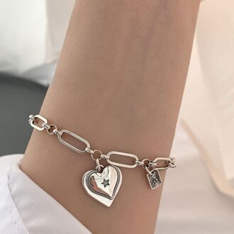 Minimalistische 925 Sterling Silver Love Heart Armbanden Voor Vrouwen Mode Vintage Handgemaakte Verjaardagsfeestje Sieraden 925 zilver Bracelets