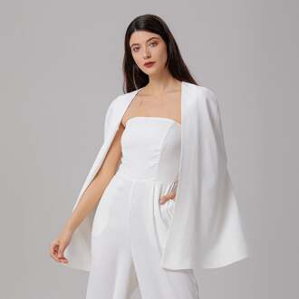 Minimalistische avondcape - maat S Wit