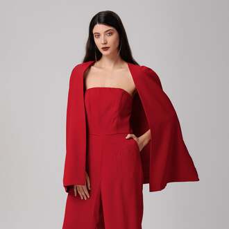 Minimalistische avondcape - maat XS Rood