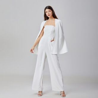Minimalistische bustier jumpsuit Wit