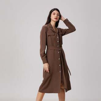 Minimalistische safari-stijl jurk Bruin