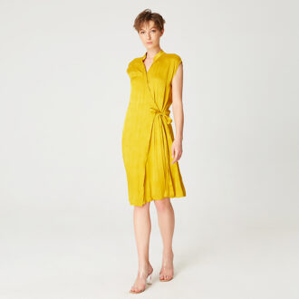 Minimalistische wrap jurk Geel - S