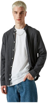 Minimum Organisch Katoenen Koreaanse Kraag Shirt Minimum , Gray , Heren - Xl,L,M,S