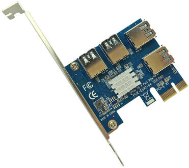 Mining Riser hub PCI-E 1x naar PCI-E 4x - 4 x interne USB bulk