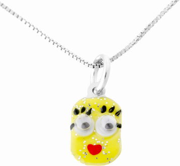 'Minion' Kinder 925 Sterling Zilver Set: Ketting-Hanger + Armband - Zilver SET-7135/2 - One Size