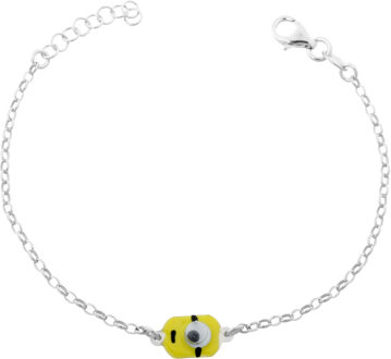 'Minion' Kinder 925 Zilveren Set: Ketting-Hanger + Armband - Zilver SET-7135/1