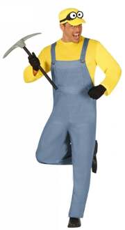 Minion kostuum man Geel - Beige - Creme, Blauw