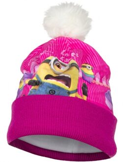 Minions Roze Minion muts met fleece 52 cm