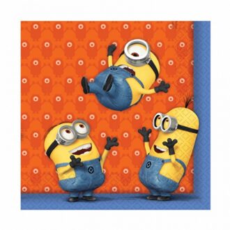 Minions thema feest servetten - 33 x 33 cm - papier - 20x - Kinderfeestje/verjaardag