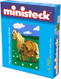 Ministeck Paard met veulen Blauw