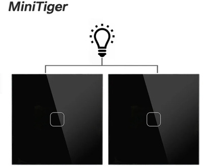 Minitiger EU Standard Wall Light Touch Switch 1 Gang 2 Way Control Wall Light Touch Screen Switch, Crystal Glass Panel