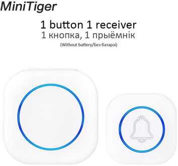 Minitiger Home Security Welkom Draadloze Deurbel Smart Klokkenspel Deurbel Alarm Led Licht Ringen Liedjes Met Waterdichte Touch Knop VS