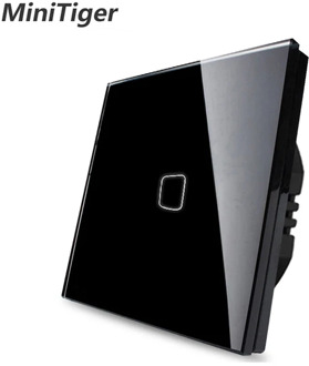 Minitiger Luxury Wall Touch Sensor Switch EU/UK Standard Light Gray Crystal Glass Touch Switch Power 1/2/3 Gang 1 Way AC 220