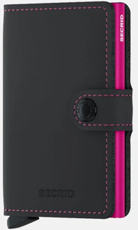 Miniwallet matte black & fuchsia Zwart multi - No Size