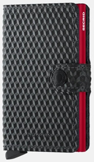 Miniwallet pasjeshouder cubic black-red Zwart