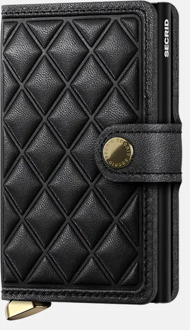 Miniwallet pasjeshouder Emboss diamond black Zwart