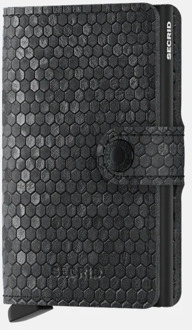 Miniwallet pasjeshouder hexagon black Zwart