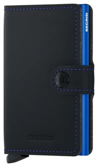 Miniwallet pasjeshouder matte black & blue Zwart