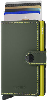 Miniwallet pasjeshouder matte green & lime Groen