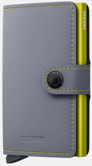 Miniwallet pasjeshouder matte grey & lime Grijs - No Size
