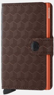 Miniwallet pasjeshouder optical brown-orange Bruin