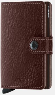 Miniwallet pasjeshouder van leer Mahoniebruin - 1 maat